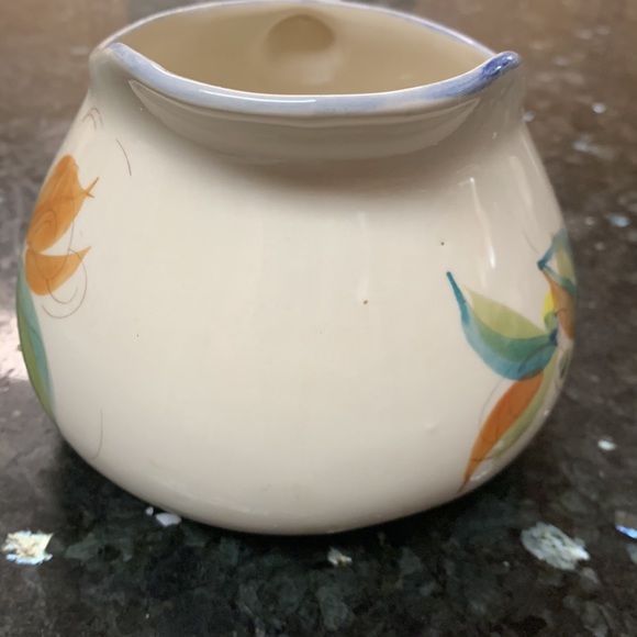 Vintage Hand Painted Portugal Large Art Pottery Pitcher Jug with Blue Flower - Picture 5 of 7